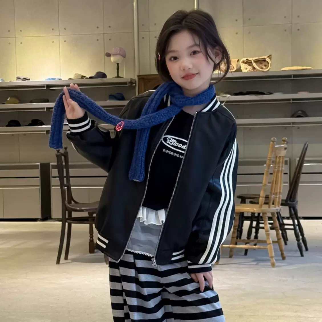童装2025秋季新款儿童宽松pu皮衣中大童男女童机车服棒球外套夹克
