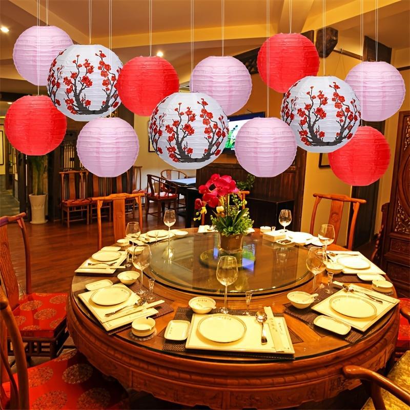 2025 nuevo envío transfronterizo de Navidad 20 flores de cerezo y globos de papel rojos