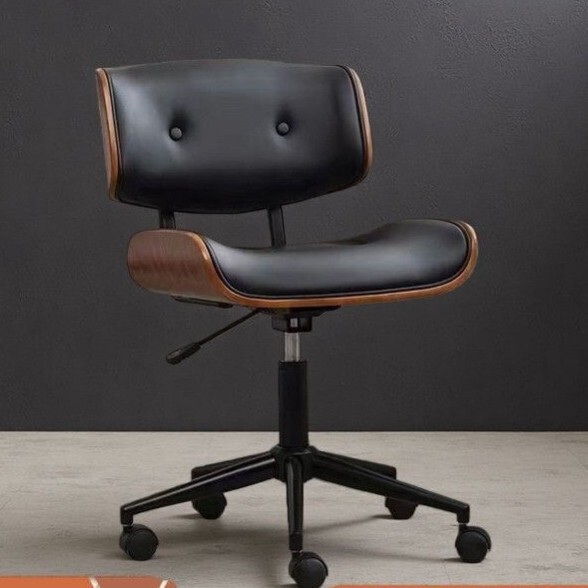 Light Luxury Computer Chair for Home Use, Small Solid Wood Chair for Bedroom and Study, with Backrest, Adjustable Seat, Comfortable Office Chair