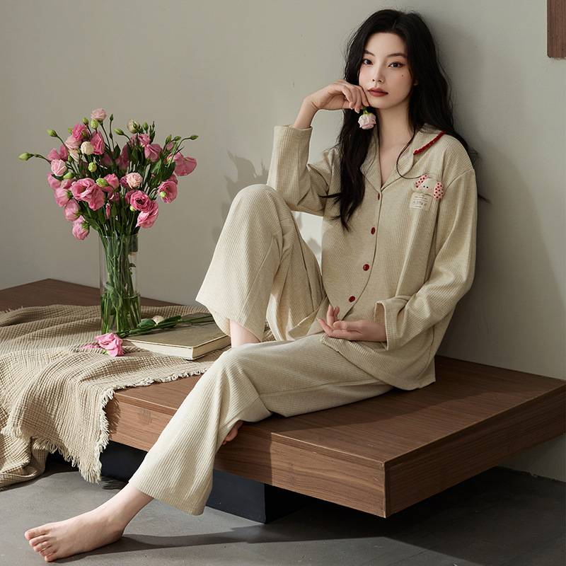 Derong Pajamas Women's Autumn and Winter 2025 New Casual Casual Long-Sleeved Home Clothes Women's Large Size Can Be Weared Out Suit Derong Pajamas Women's Autumn and Winter 2025 New Casual Casual Long-Sleeved Home Clothes Women's Large Size Can Be Weared Out Suit