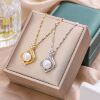 Elegant advanced necklace, pendant stainless steel, chain for key bag , city style, high-quality style, light luxury style