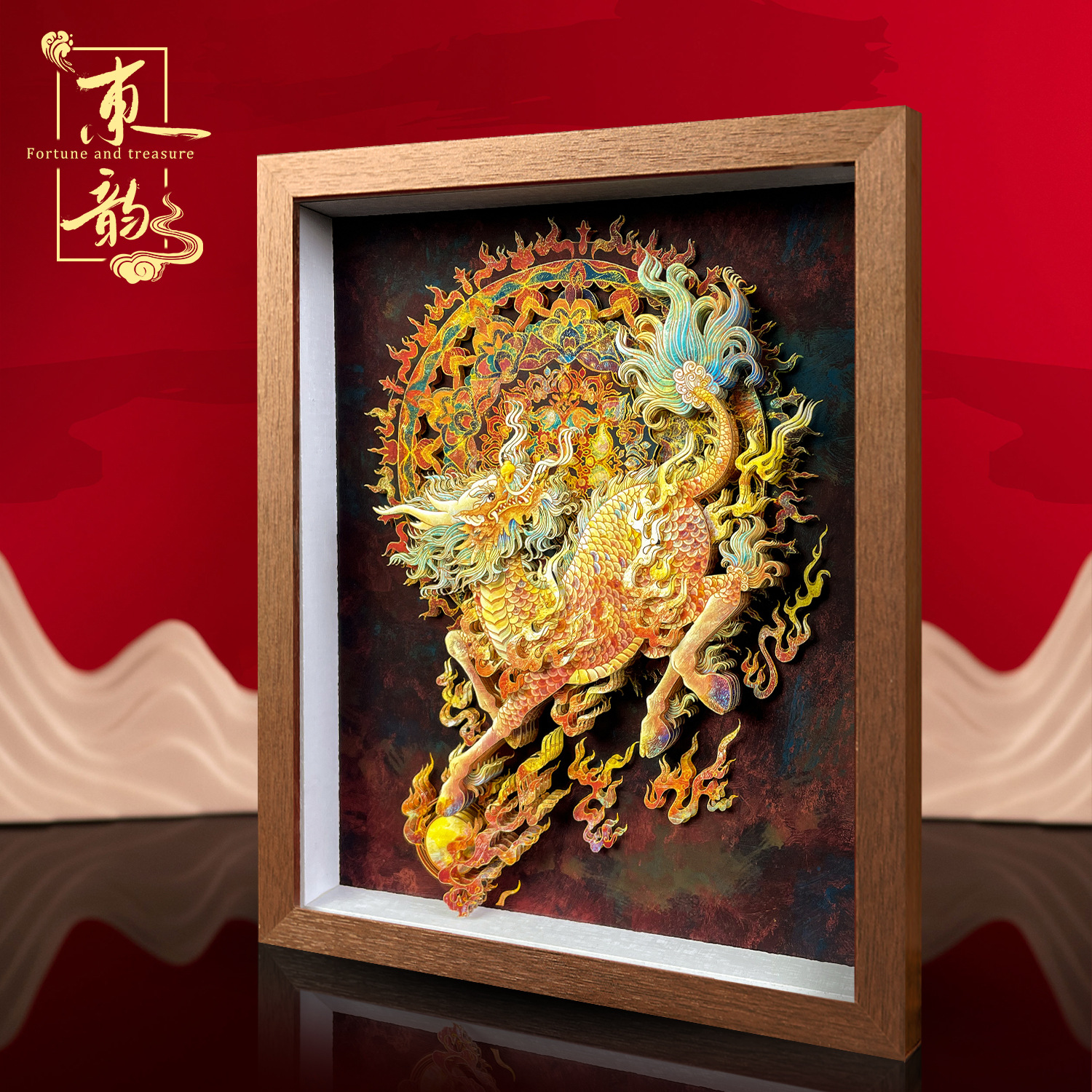 麒麟回首玄关摆件桌面客厅乔迁新居礼物新年装饰品文创非遗新中式