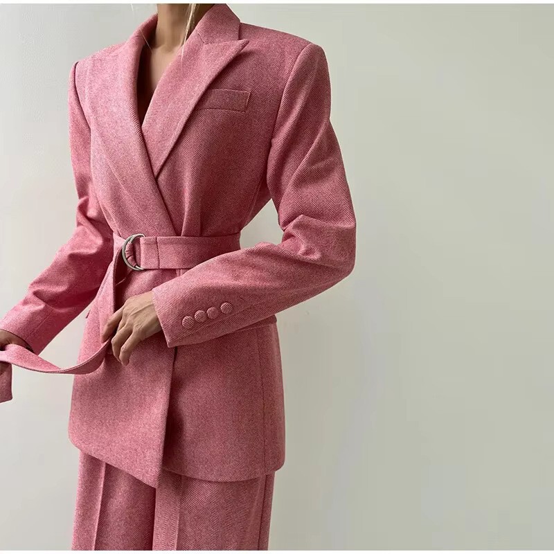 European and American Cross-Border 2025 Women's Fashion Casual Suit Elegant Women's Blazer Coat Long Pants Three-Piece Set