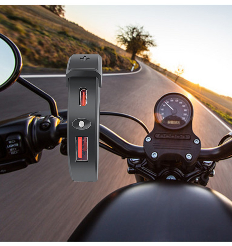 Motorcycle Charger, Type-C Model, Electric Vehicle Phone Charger, Fast Charging, Waterproof, Supports Dropshipping