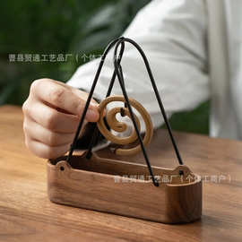 木质三角形蚊香架家用卧室蚊香盘简约实木蚊香支架露营三角形支架