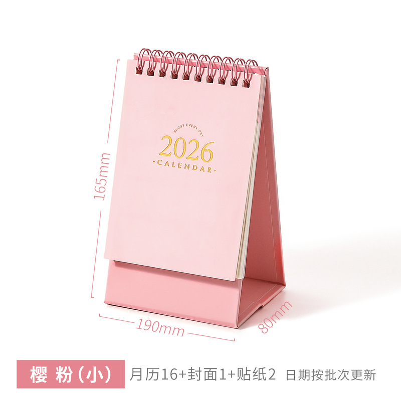 2026年ベーシック卓上カレンダー シンプルレトロカレンダー 学生用チェックイン 自己管理プランナー 卓上飾り|undefined