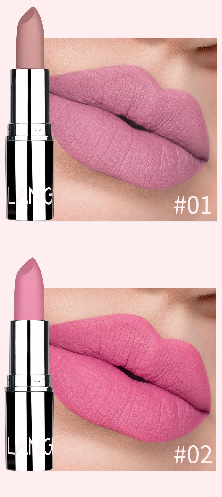 langmanni silver tube matte lipstick is not easy to stick to cups. Cross-border makeup lipstick wholesale undefined
