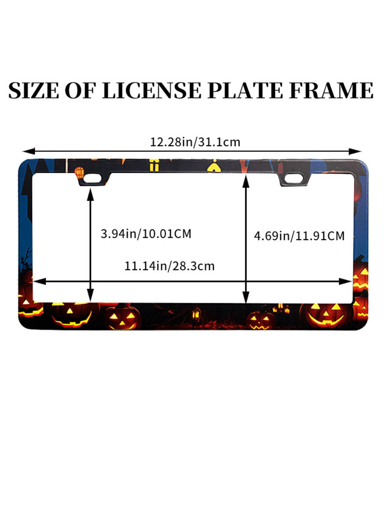 US regulations Halloween license plate frame UV craft pattern license plate frame license plate frame aluminum alloy stainless steel license plate frame