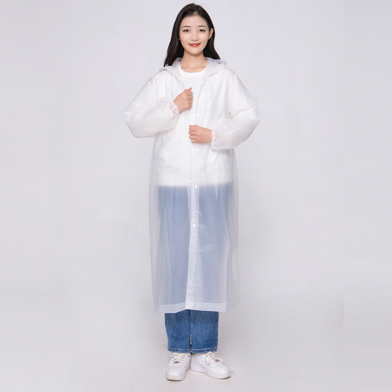 Poncho de lluvia transparente de EVA, grueso, cuerpo entero, para hombre/mujer, viaje