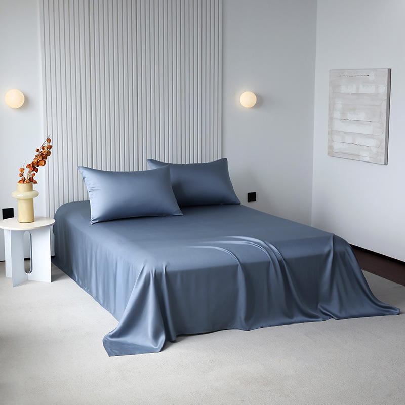 New Spring Summer Lyocell Fiber Four-Piece Set Series - Sheet, Single And Double Ice Silk Bed Sheet Items_voghion.com