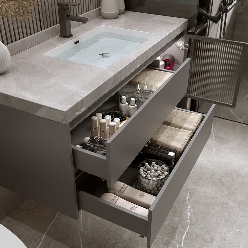 Placa de roca sin fisuras cuenca integrada inteligente gabinete de baño combinación de baño tabla de lavado lavabo