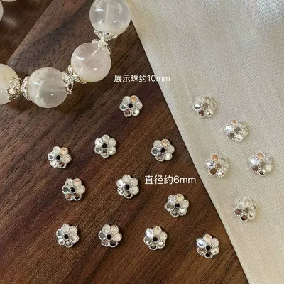 Zərgərlik ara hissələri, 14K Gold-Plated Color-Preserving Flower - e-bright-silver-100-pieces