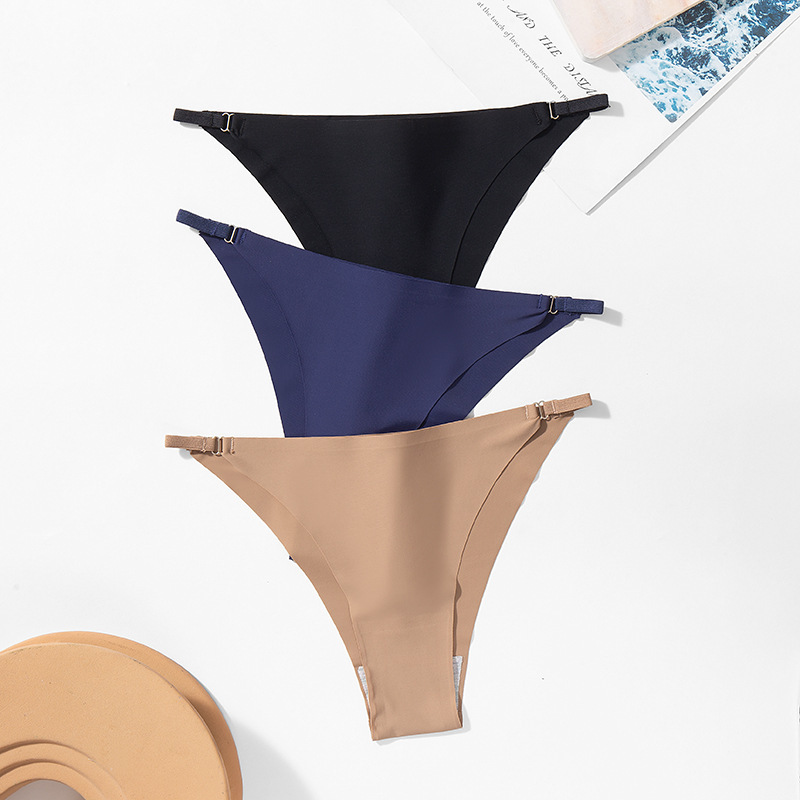 Cross-border Ice Silk seamless underwear women's fashionable simple solid color thin briefs sexy bikini pants comfortable breathable Cross-border Ice Silk seamless underwear women's fashionable simple solid color thin briefs sexy bikini pants comfortable breathable