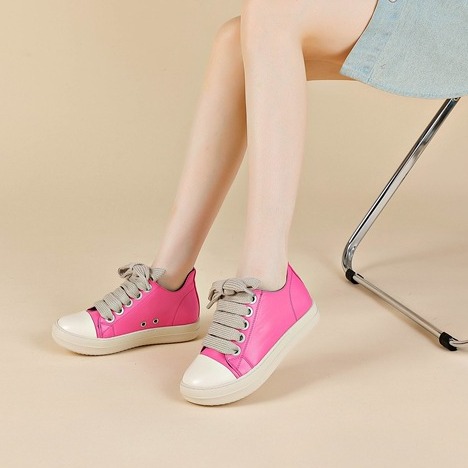2024 Cross border women's shoes thick shoelaces personalized trendy shoes candy colored women's shoes couple sneakers_voghion.com