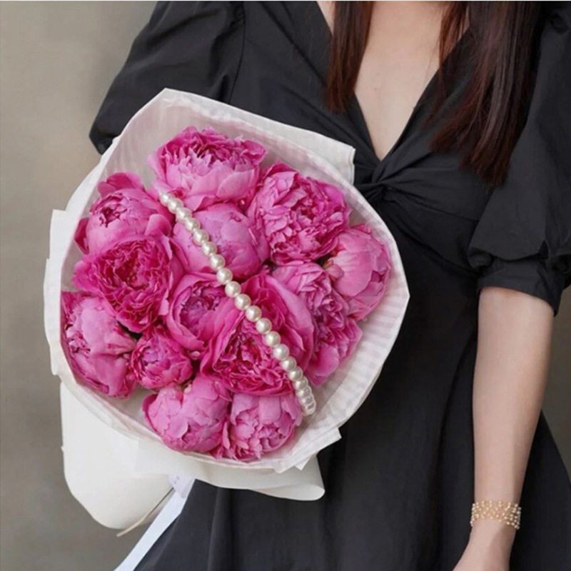 花束包装仿珍珠链条串珠鲜花包装配饰diy装饰材料花艺珍珠饰品