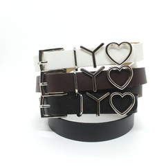 Trendy INS Dark Style Heart Metal Letter Belt for Suit, Jeans, Skirts - Factory Direct Sale