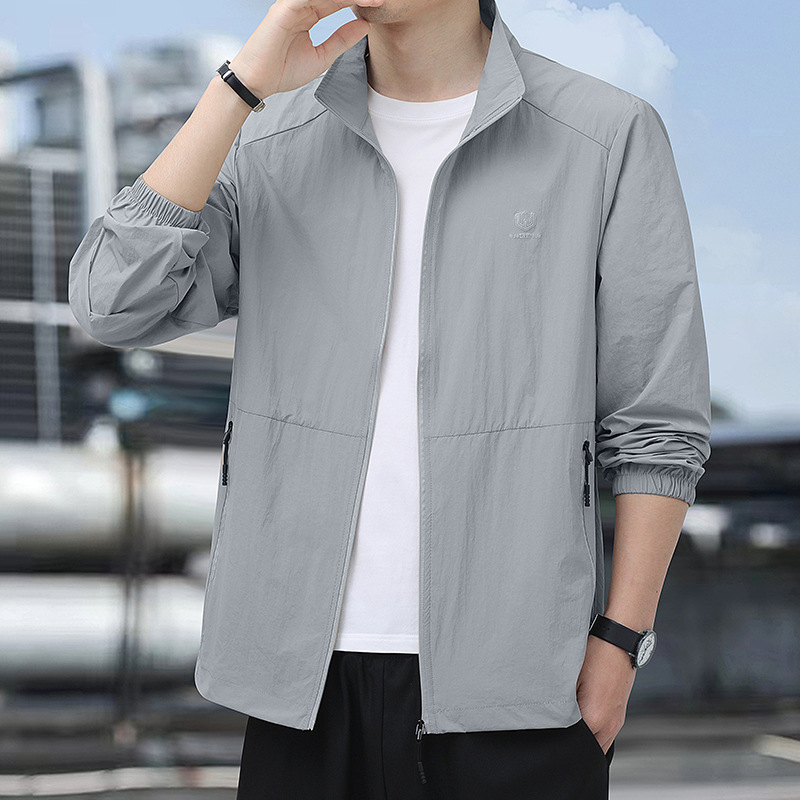Summer Men's Sun Protection Clothing, Anti-Uv, New Lightweight Sun Protection Clothing, Men's Loose Skin Clothing, Ice Silk Jacket Top