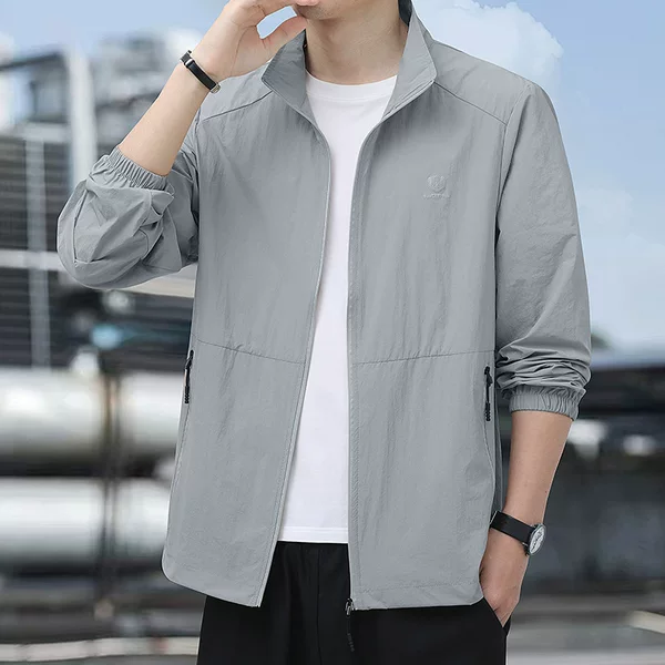 Summer Men's Sun Protection Clothing, Anti-Uv, New Lightweight Sun Protection Clothing, Men's Loose Skin Clothing, Ice Silk Jacket Top