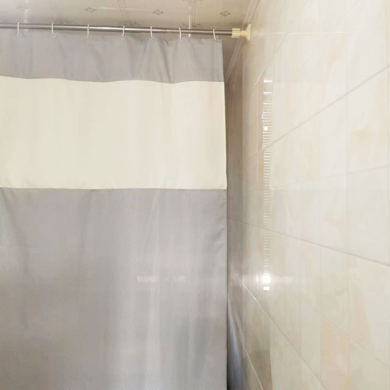 Cross-Border Color Matching Shower Curtain Waterproof and Mildew-Proof Thickeneded 190g Waffle Shower Curtain Jacquard Cloth Bathroom Curtain Shower Curtain