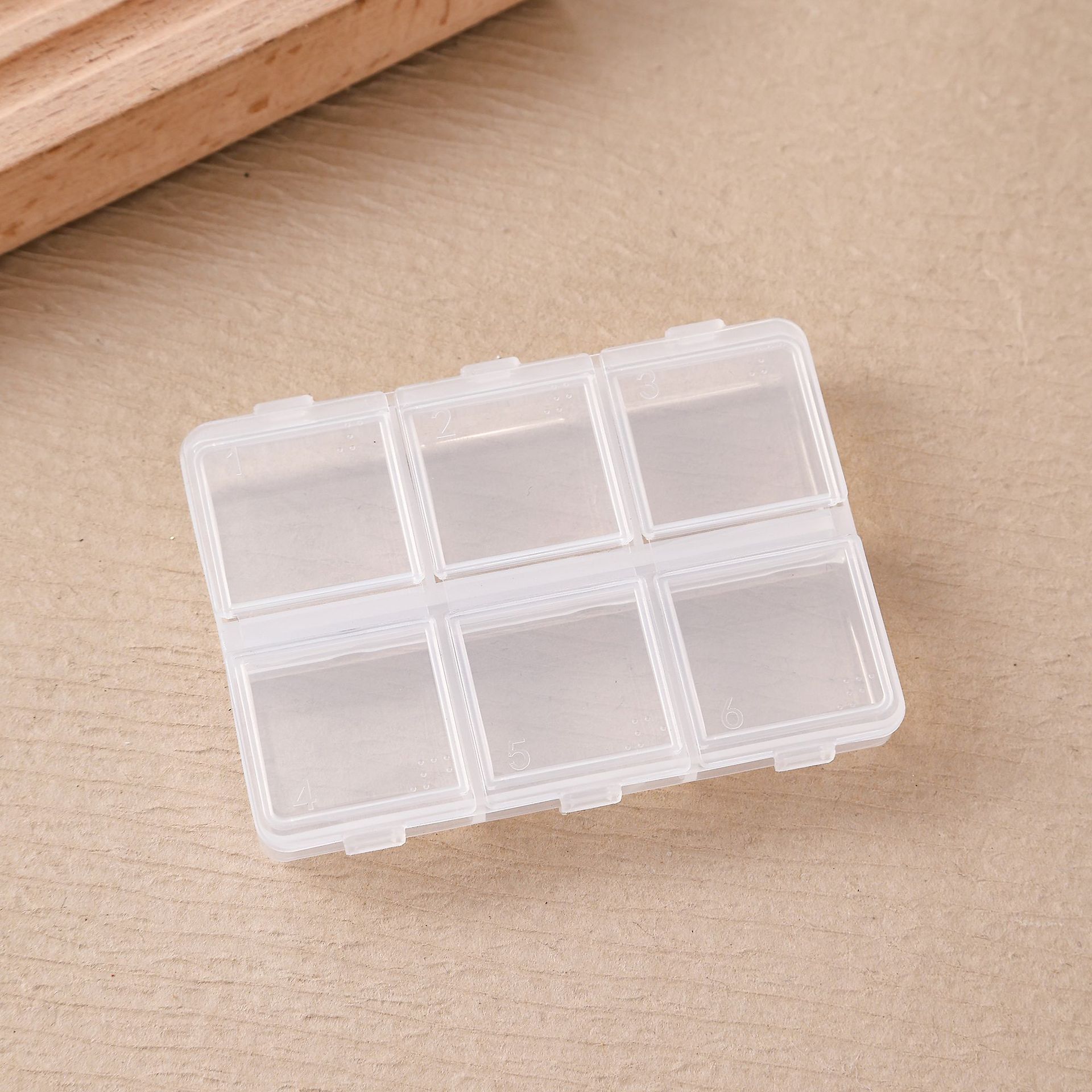 Nail art storage box rice beads diamond 6 Braille small parts spare accessories screw experimental sample box