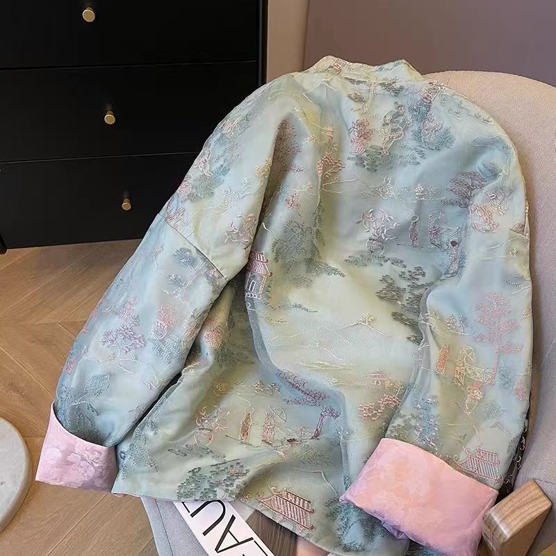 中国風ジャケット婦人服女性の新しい刺繍ジャカード春アンティークレトロ唐装中国風トップス新しい中国風|undefined