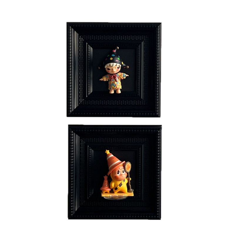 泡泡玛特盲盒相框小野星星人手办展示黑色装饰diy装饰磁吸画框|undefined