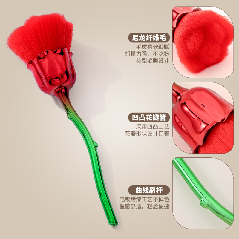 新しいネイルのバラの花のブラシのネイルのほこり取りブラシの柔らかい毛のブラシの多種の色は任意でネイルのツールの清潔なブラシを使います。|undefined
