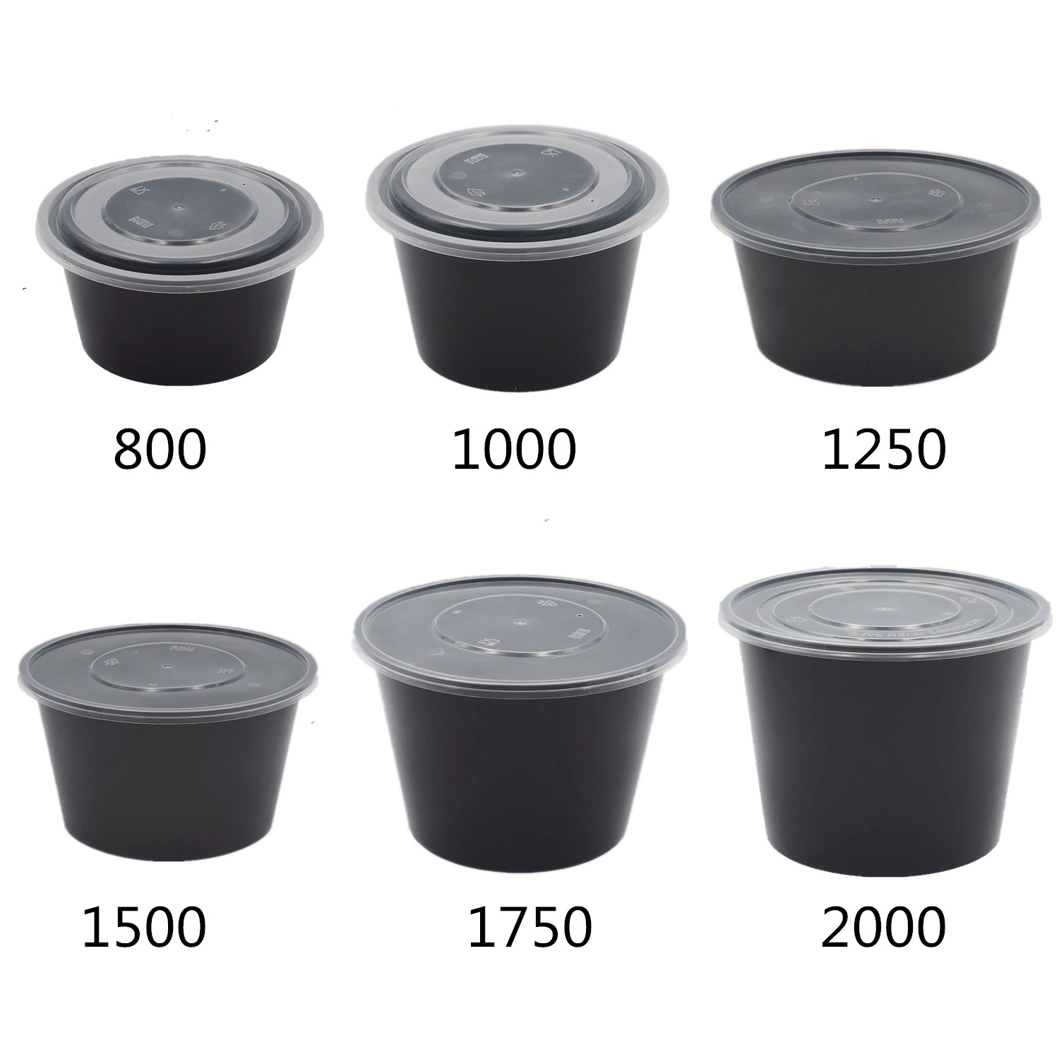 2000汤碗直桶外卖圆盒注塑碗带内托冰粉碗塑料碗餐盒一次性带盖子