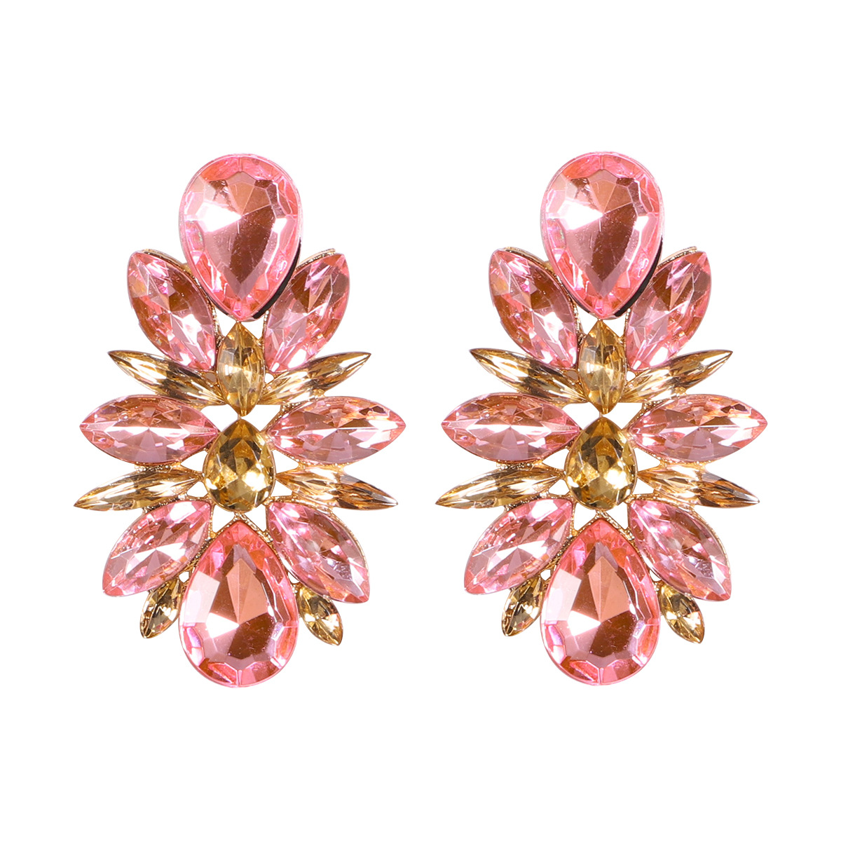 Sweet Water Droplets Alloy Inlay Rhinestones Drop Earrings 1 Pair display picture 5