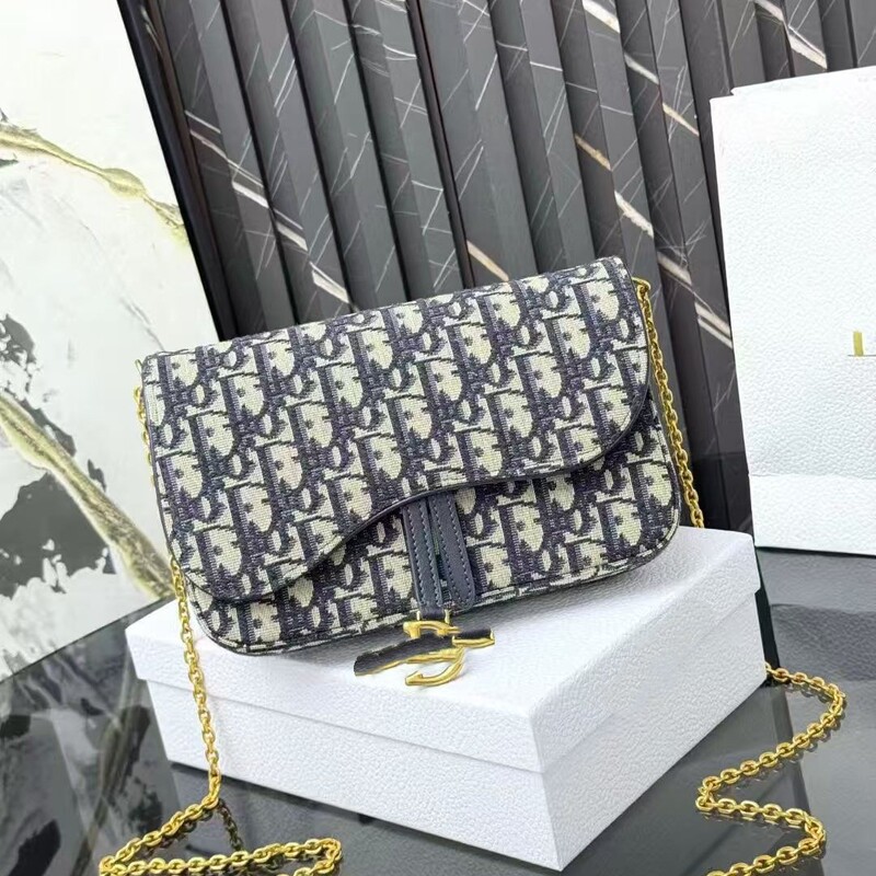 European and American Vintage Canvas Chain Wallet, Versatile Crossbody, Light Luxury Lettered Shoulder Flap Bag, Trendy Chanel-Style, Cross-Border Wholesale