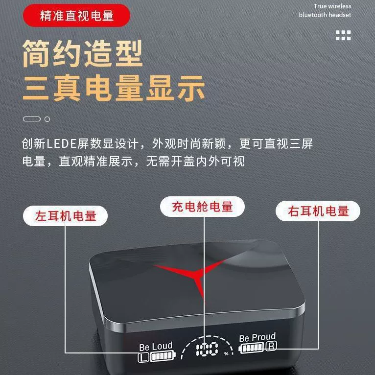 [跨境M90proM10真无线蓝牙耳机爆款M25带数显降噪长续航高音质耳机]