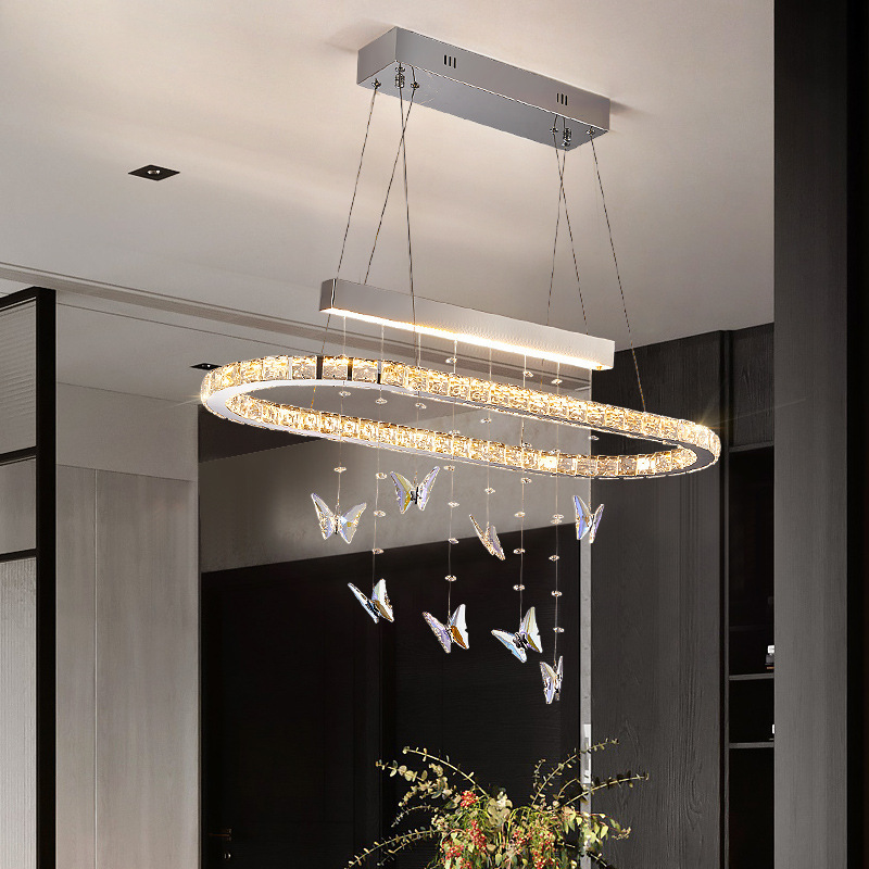 lámparas de sala de estar lujosas de alta calidad posmoderna diseñador de lámparas de lujo modernas de cristal de la atmósfera lámpara de cristal