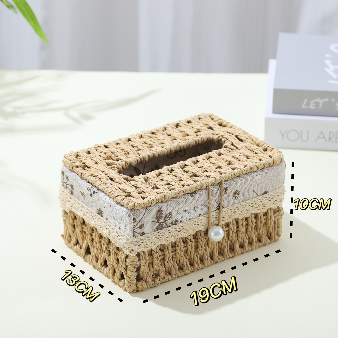 Caja de toallas tejida a mano inswind nuevo estilo caja de dibujo de papel rojo en línea sala de estar caja de papel de alto grado viento pastoral