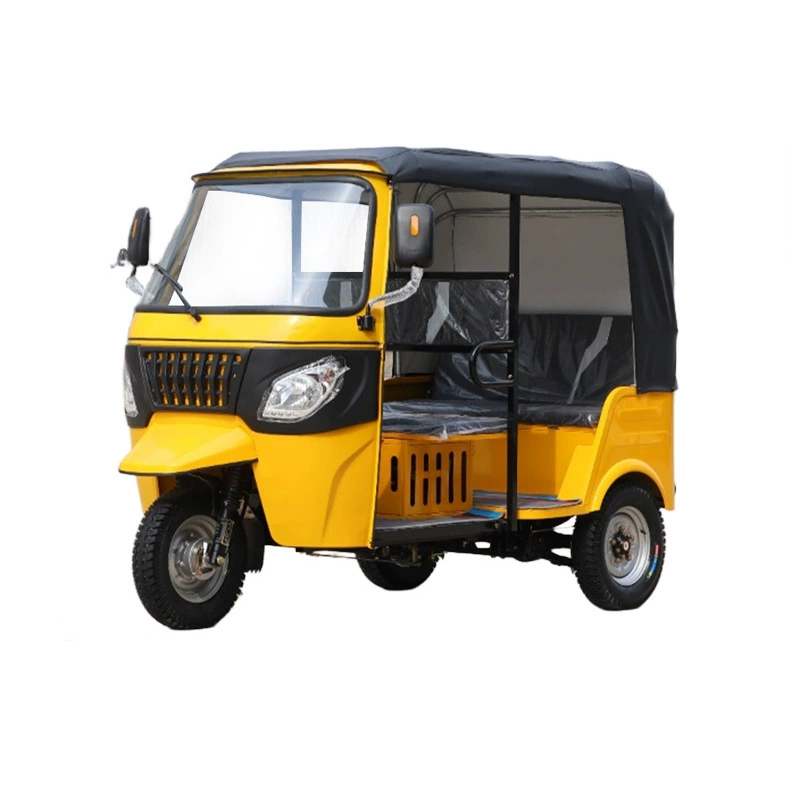 Пассажирский трициклопек Tuk-Tuk (Bajaj) топливный трёхколёсный автомобиль, крыша, зеркала и лобовое стекло