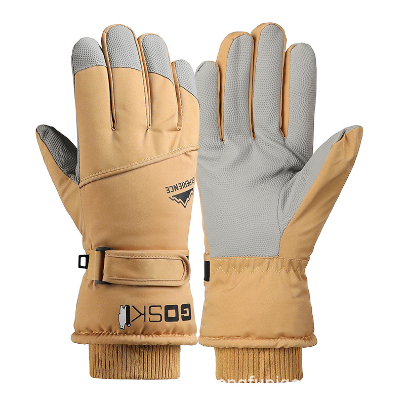 Guantes de esquí para hombres y mujeres en invierno, resistentes al viento y al frío, guantes cálidos con forro polar y engrosados, guantes antideslizantes con pantalla táctil para ciclismo al aire libre