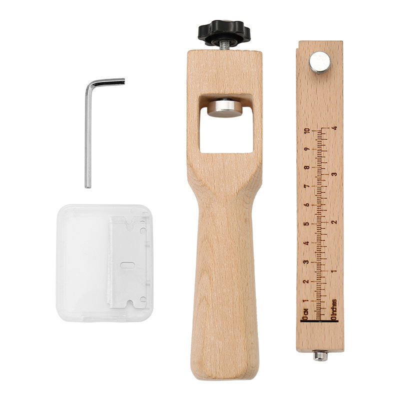 Cortador de correa con mango de madera ajustable, cortador de cuero hecho a mano, cortador de cuero, cortador de cuero, cortador de cuero