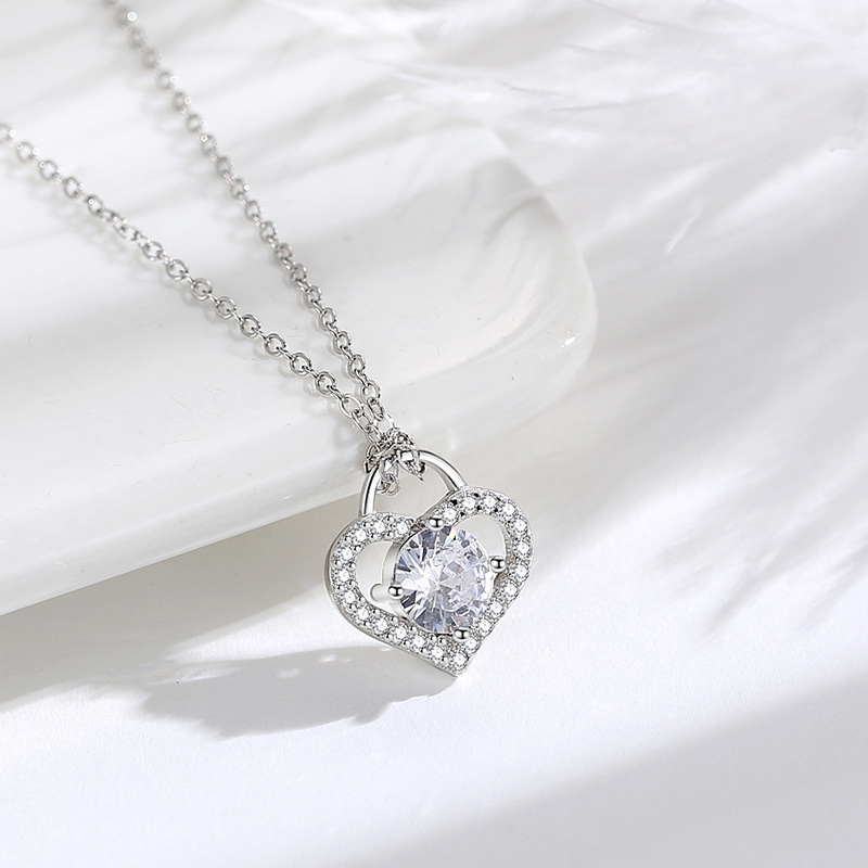 Nueva llave del corazón amor romántico estilo japonés y coreano moda s925 plata esterlina collar regalo del Día San Valentín al por mayor