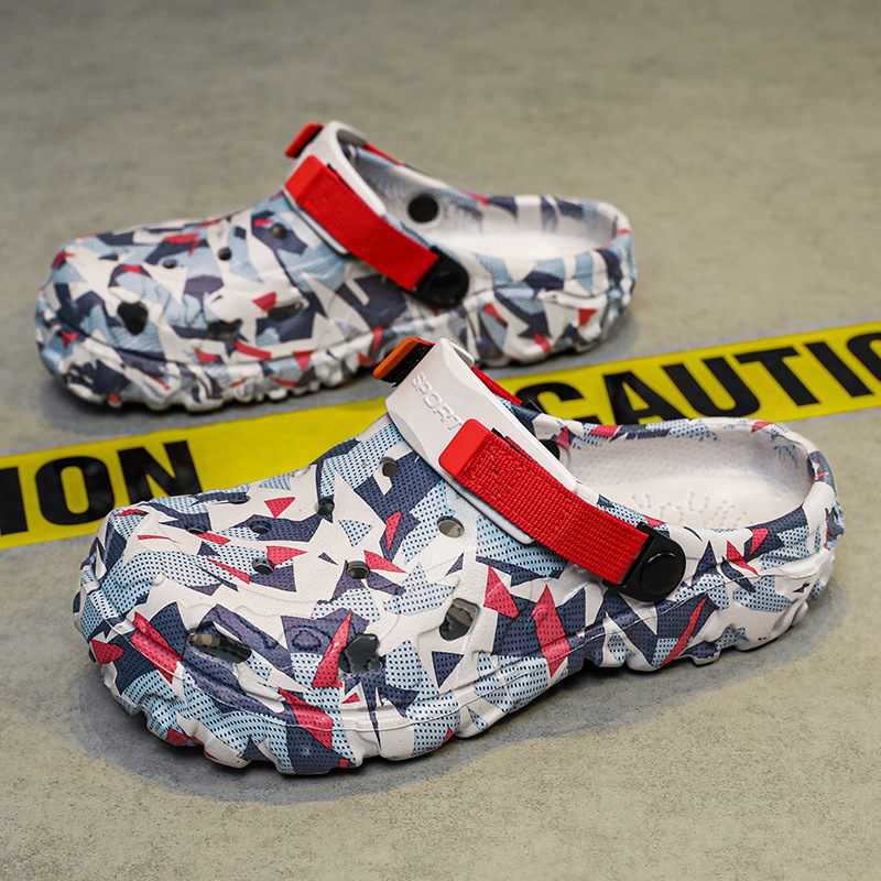 Camuflamiento de zapatos de verano para hombres zapatos de playa al aire libre sandalias para uso dual antideslizante desgaste suave zapatillas de cabeza
