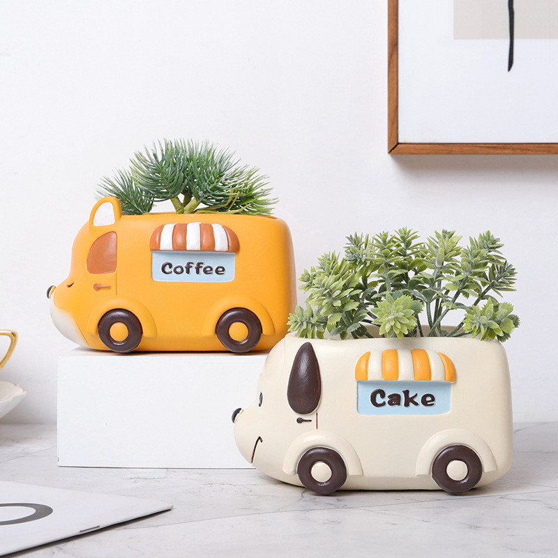 Chậu Cây Resin Chậu cây mọng nước hình động vật resin, chậu mini trang trí văn phòng, nhà và ban công (RG-76)