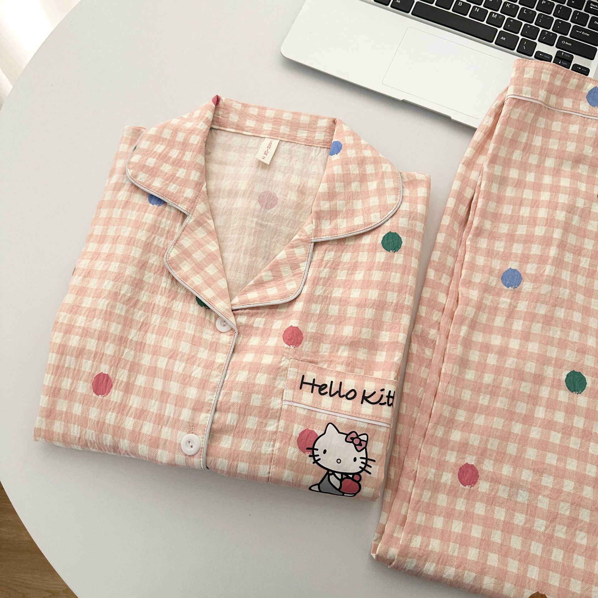 Transfronterizo al por mayor lindos rayas amarillas osos impresión pijamas de primavera y otoño nuevos pantalones de mangas largas set de ropa para el hogar