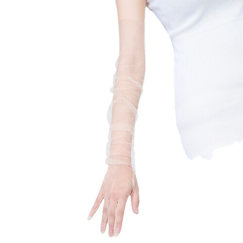 Factory wholesale 70CM mesh bridal gown gloves, transparent and sexy—original design wedding ceremony accessories in vibrant colors