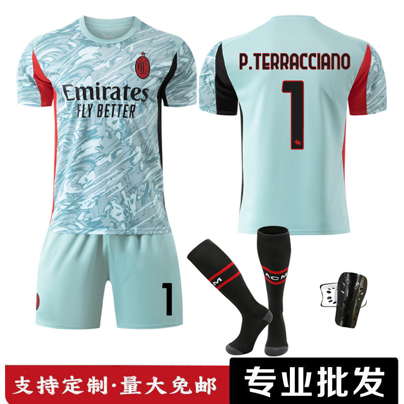 25-26Ac Goalkeeper Uniform No. 1 Terracciano 79 Felix 14 Modric Football Uniform Set for Men 25-26Ac Goalkeeper Uniform No. 1 Terracciano 79 Felix 14 Modric Football Uniform Set for Men