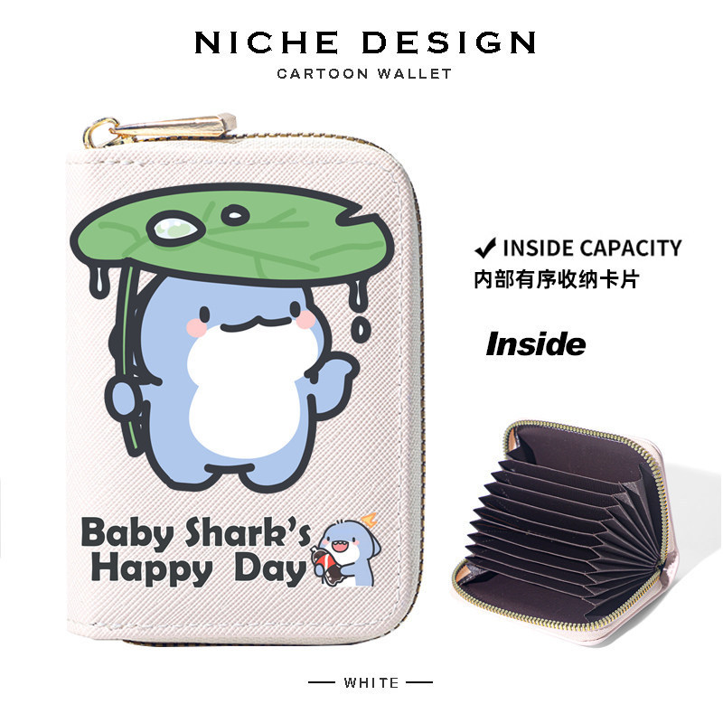 Fat Shark Cute Cartoon Candy Card Holder Large Capacity Multi-Card Slot Driver's License Storage Bag Multi-Functional Coin Purse