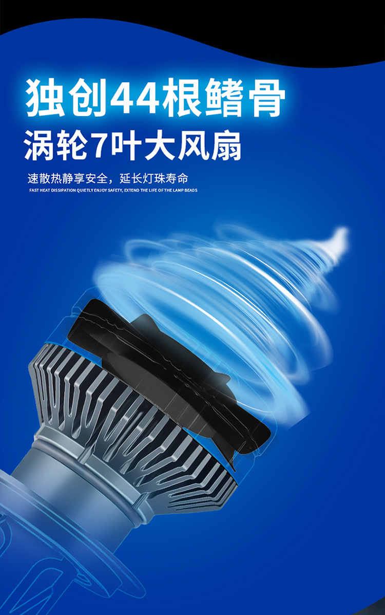 Cross-Border Car Led Headlight 140W High Power Headlight 9005 Far and Low Beam H1 Super Bright H11 Laser H4 Car H7