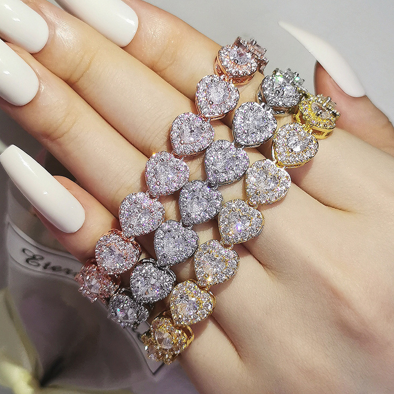 Europe and the United States cross-border e-commerce hot sale plated 18K full diamond zircon bracelet female design sense niche bracelet wholesale S5777 Europe and the United States cross-border e-commerce hot sale plated 18K full diamond zircon bracelet female design sense niche bracelet wholesale S5777