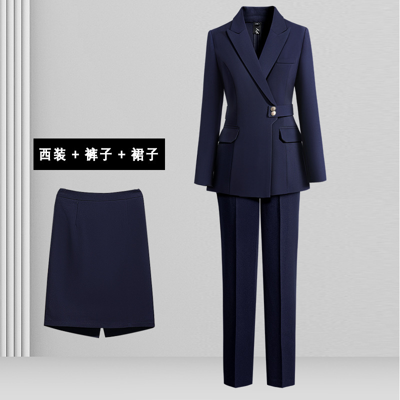 新型職業スーツセット女性春秋気質職場正装ホテルマネージャー宝石店作業服工装女性|undefined