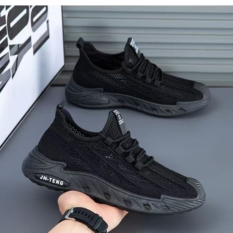 Zapatos de hombre, zapatos de malla transpirables de malla fina de verano, deportes de carrera casuales para hombres, suela blanda, zapatos de moda de trabajo ligeros