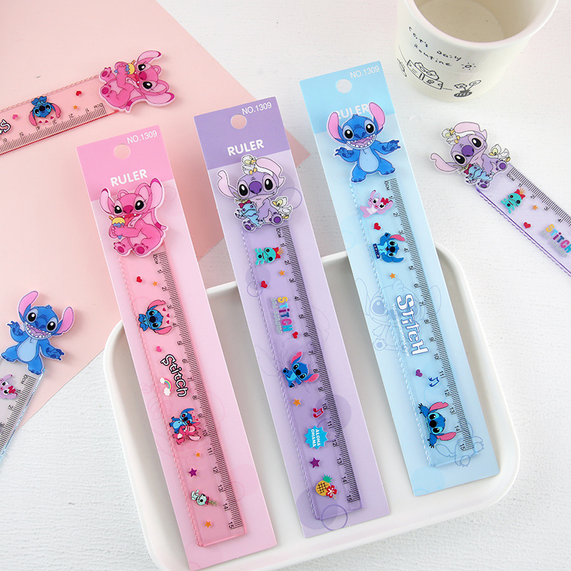 Stitzi regla recta para estudiantes de primaria regla de descompresión medición de examen regla de 15cm papelería de aprendizaje