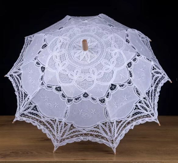 48cm Lolita Lace Princess-Style Small Umbrella with Embroidery, Sun Protection, Sunshade, Wedding Photography Studio Shooting Long-Handled Umbrella 48cm Lolita Lace Princess-Style Small Umbrella with Embroidery, Sun Protection, Sunshade, Wedding Photography Studio Shooting Long-Handled Umbrella