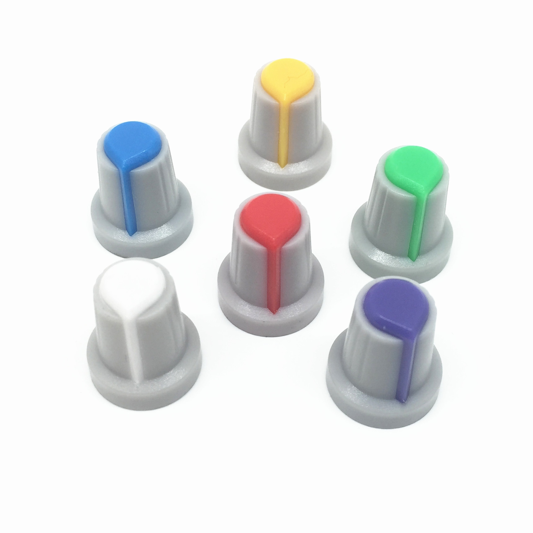 双色塑料旋钮15x17MM塑料电位器帽旋钮编码器帽 厂家直销